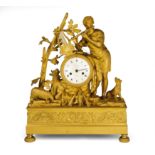 GRANDE OROLOGIO D'APPOGGIO IN BRONZO DORATO, FRANCIA, 1840 CIRCA