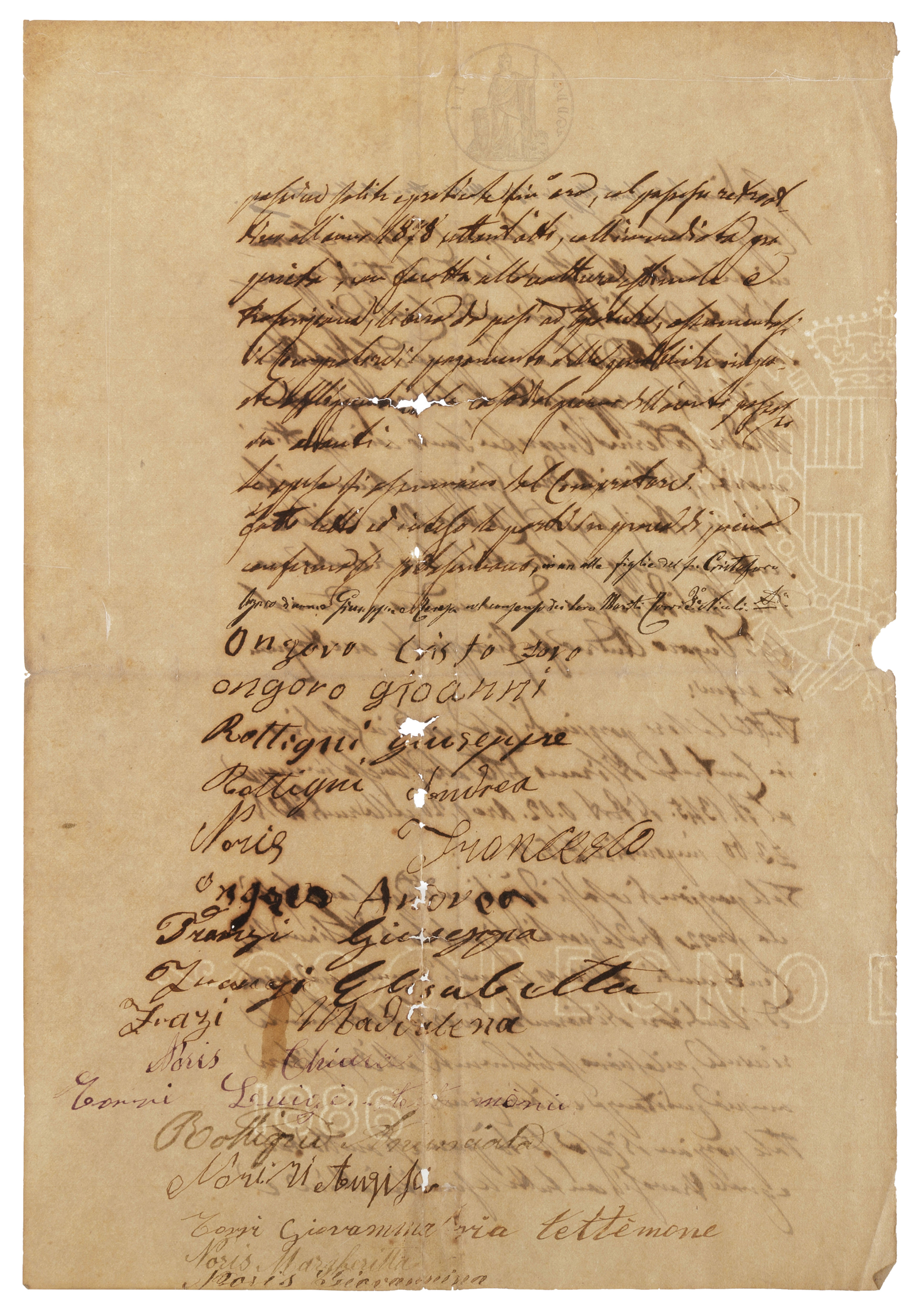 DOCUMENTO, XIX SECOLO - Image 3 of 3