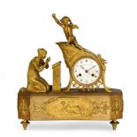 OROLOGIO D'APPOGGIO CON ALLEGORIA DELLE TENTAZIONI DELL'AMORE, FRANCIA, 1820 CIRCA