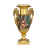 VASO IN PORCELLANA POLICROMA, MANIFATTURA FRANCESE DEL 1840 CIRCA