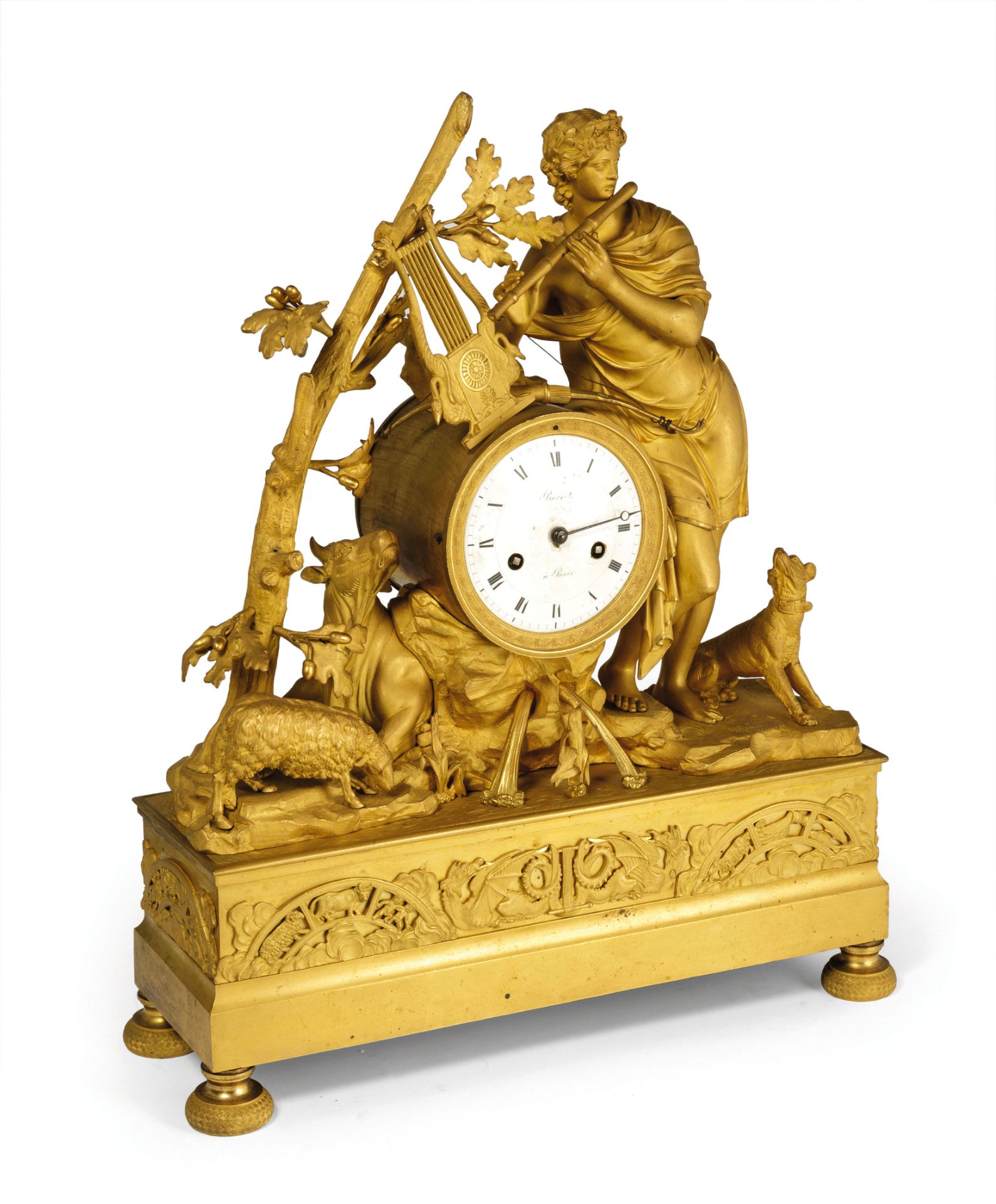 GRANDE OROLOGIO D'APPOGGIO IN BRONZO DORATO, FRANCIA, 1840 CIRCA - Image 2 of 2