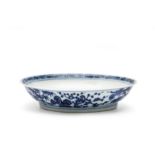 A FINE MING-STYLE BLUE AND WHITE PORCELAIN SAUCER-DISH THREE FRIENDS OF WINTER, CHINA, 18TH CENTURY,