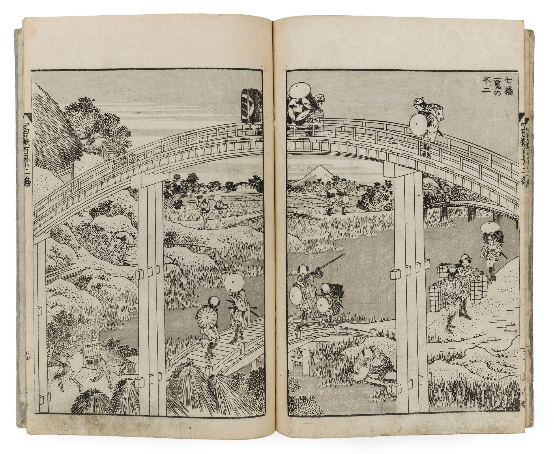 THE HUNDRED VIEWS OF MOUNT FUJI BOOK, SIGNED HOKUSAI (1760-1849), JAPAN, EDO PERIOD - Image 3 of 6