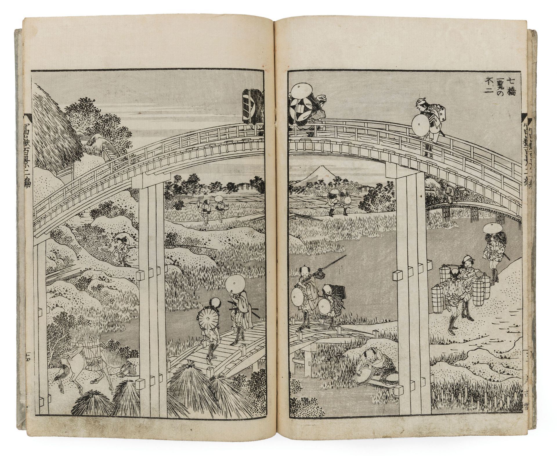 THE HUNDRED VIEWS OF MOUNT FUJI BOOK, SIGNED HOKUSAI (1760-1849), JAPAN, EDO PERIOD - Bild 3 aus 6