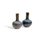 A PAIR OF SMALL FLAMBÉ-GLAZED BOTTLE VASES, CHINA, 19TH -20TH CENTURY (2)