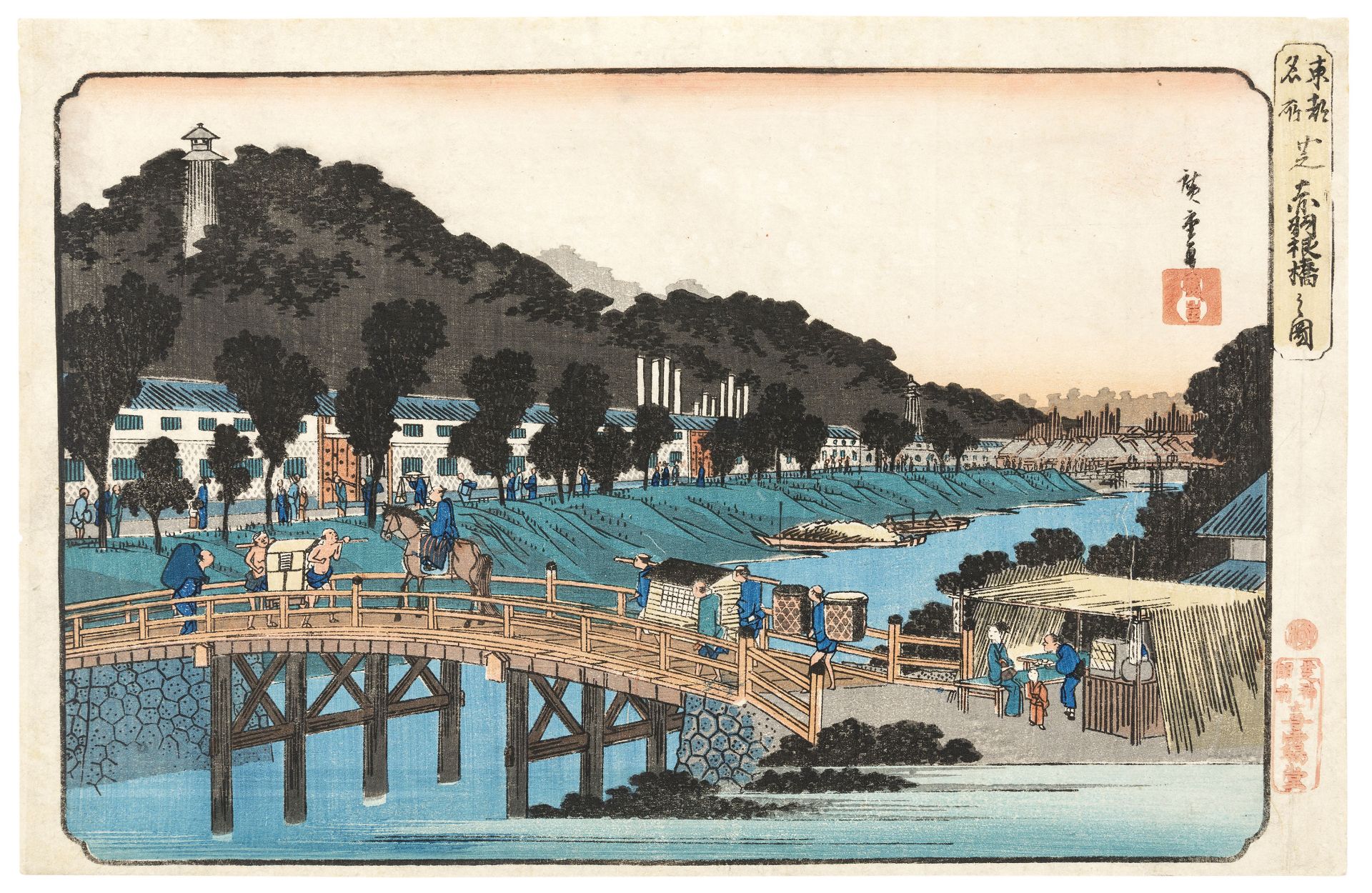 THIRTEEN WOODBLOCK PRINTS SIGNED ANDO HIROSHIGE (1797-1858), JAPAN, 19TH CENTURY (13)