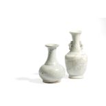 TWO SMALL WHITE PORCELAIN CRACKLES VASES, CHINA, 18TH - 19TH CENTURY (2)