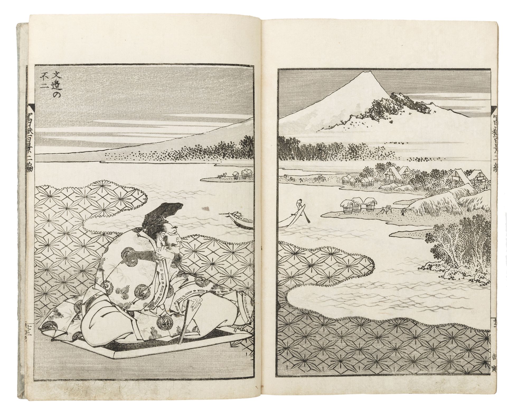 THE HUNDRED VIEWS OF MOUNT FUJI BOOK, SIGNED HOKUSAI (1760-1849), JAPAN, EDO PERIOD - Image 6 of 6