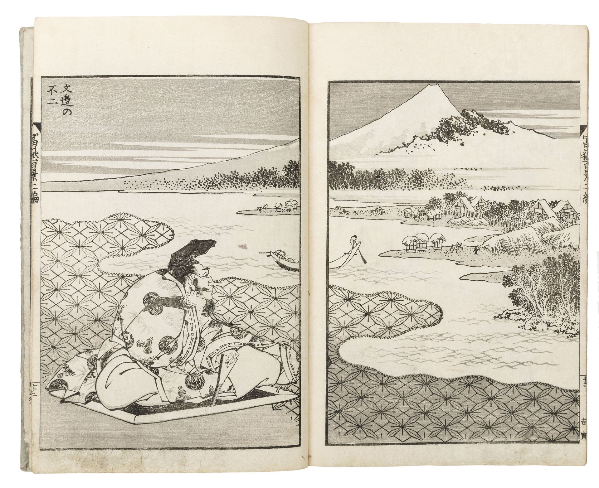 THE HUNDRED VIEWS OF MOUNT FUJI BOOK, SIGNED HOKUSAI (1760-1849), JAPAN, EDO PERIOD - Bild 6 aus 6