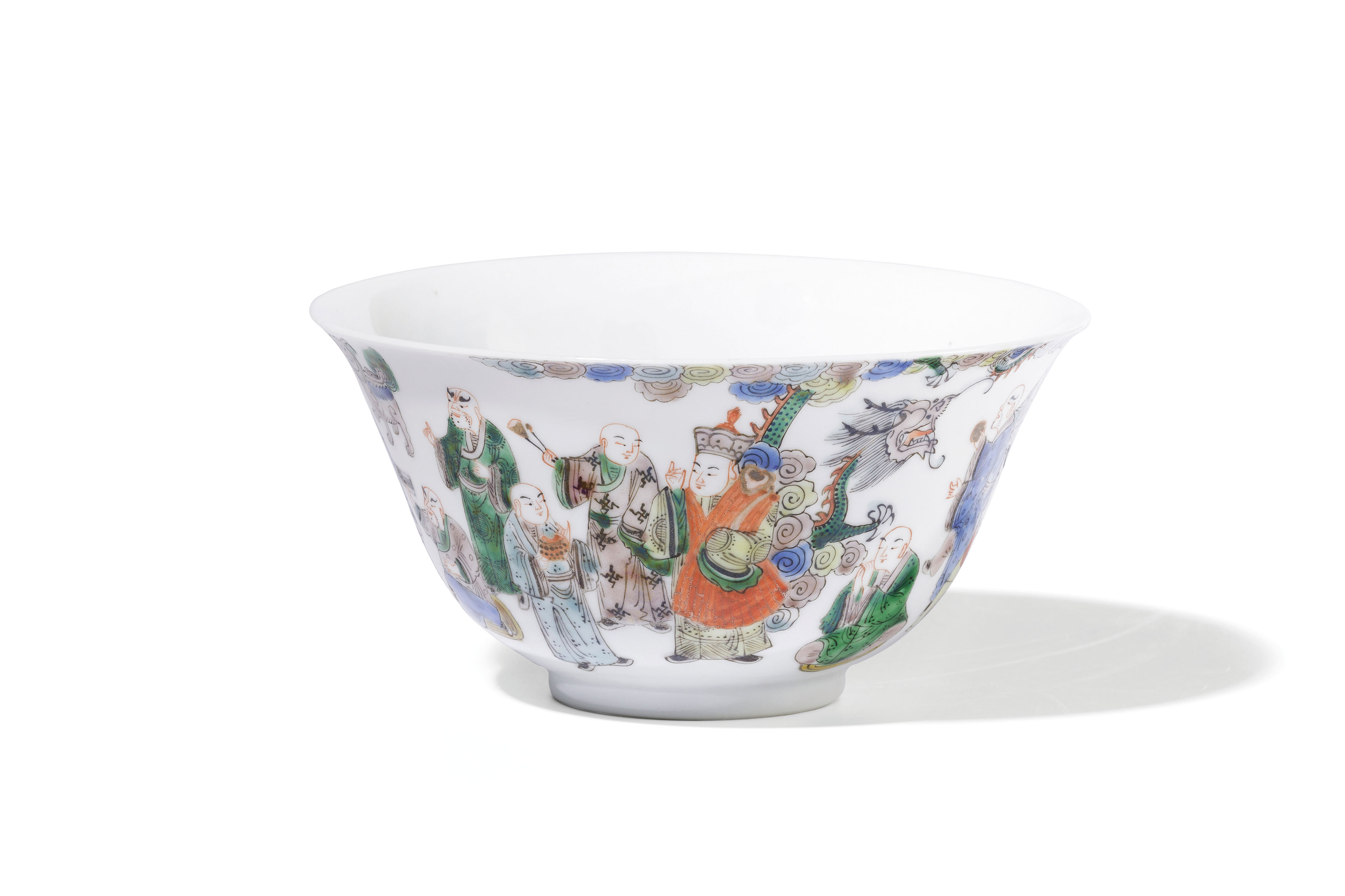 A FAMILLE VERTE PORCELAIN BOWL, CHINA, 19TH CENTURY, FOUR CHARACTER MARK AT THE BASE