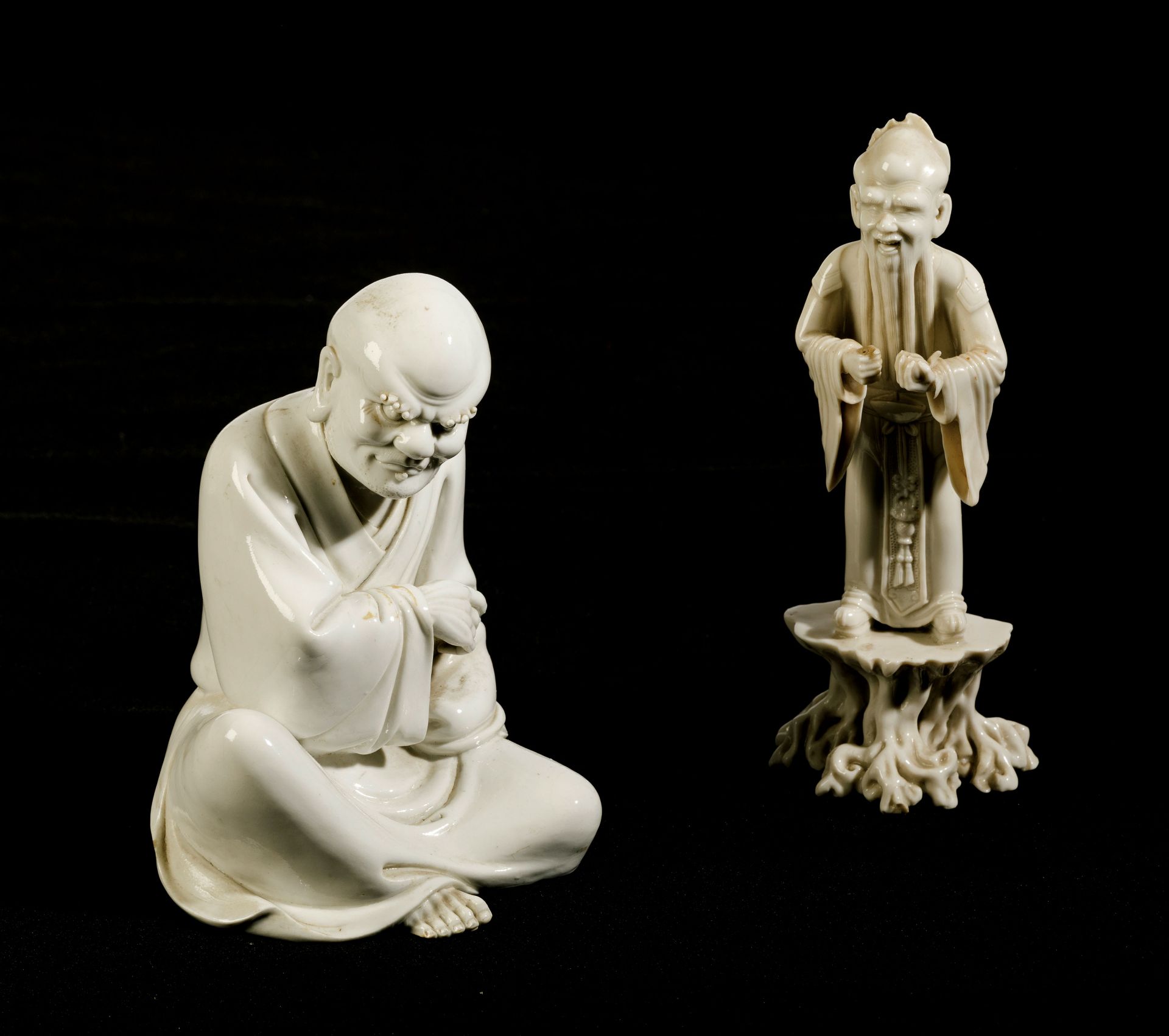 TWO BLANC-DE-CHINE PORCELAIN FIGURES, CHINA, 19TH-20TH CENTURY (2)