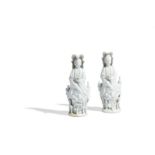 TWO BLANC-DE-CHINE PORCELAIN SMALL FIGURES OF GUANYIN, CHINA, 19TH CENTURY (2)