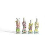 FOUR SMALL FAMILLE ROSE PORCELAIN IMMORTALS FIGURES, CHINA, LATE 18TH CENTURY (4)