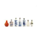 SEVEN MISCELLANEOUS SNUFF BOTTLES, CHINA, 19TH-20TH CENTURY (7)