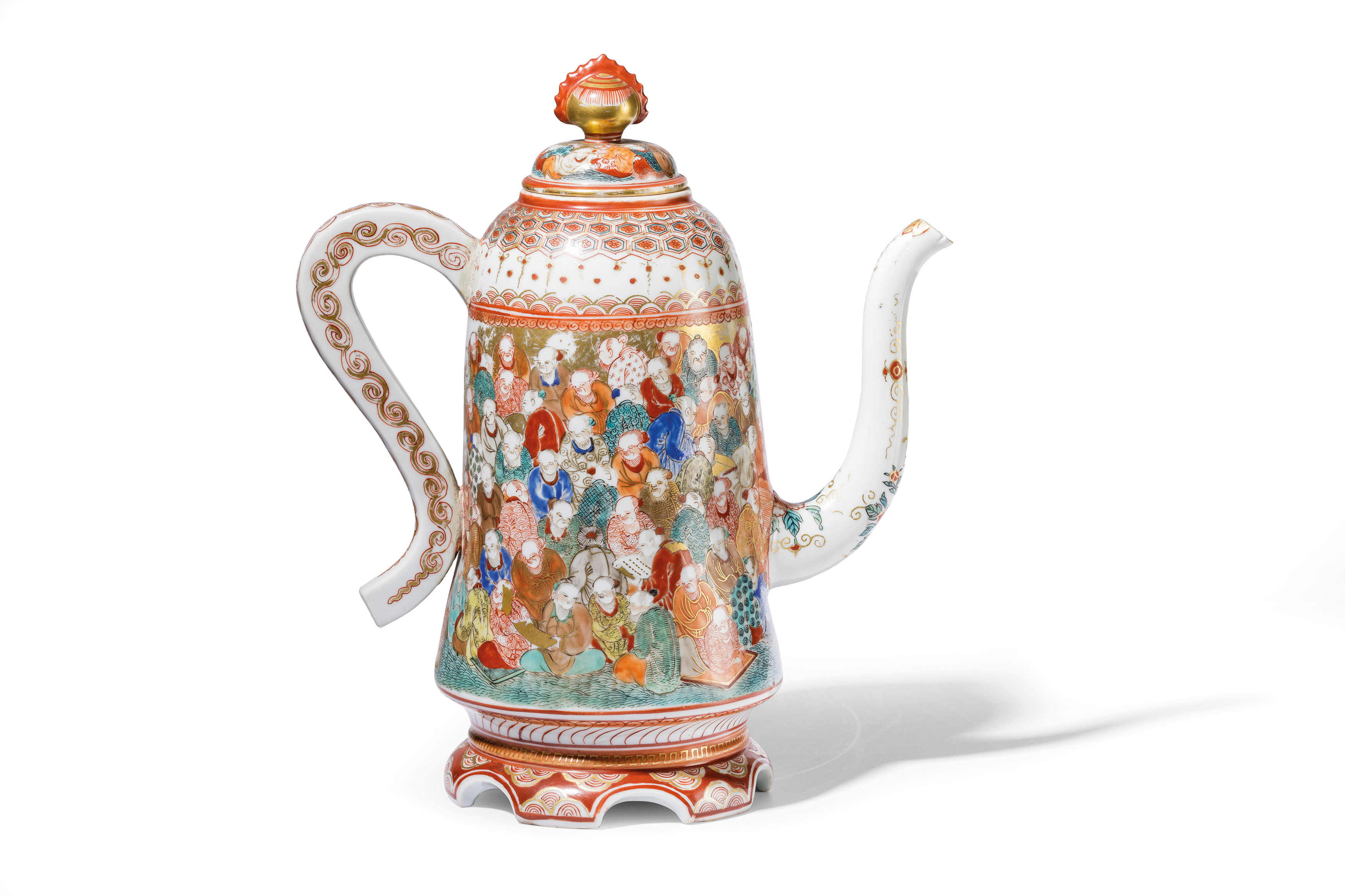 A LARGE POLICHROME PORCELAIN COFFE EWER AND COVER, JAPAN, 18TH CENTURY - Image 2 of 6