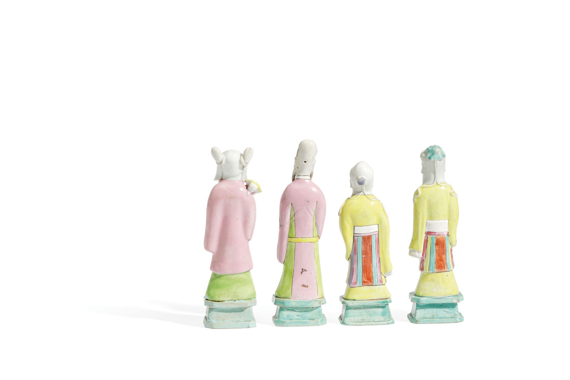 FOUR SMALL FAMILLE ROSE PORCELAIN IMMORTALS FIGURES, CHINA, LATE 18TH CENTURY (4) - Bild 2 aus 2