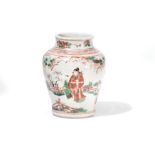 A WUCAI PORCELAIN JAR, CHINA, TRANSITIONAL PERIOD, 17TH CENTURY