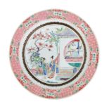 A PAIR OF FAMILLE ROSE PORCELAIN SERVICE ROUND DISHES, CHINA, 18TH CENTURY, QIANLONG PERIOD (2)