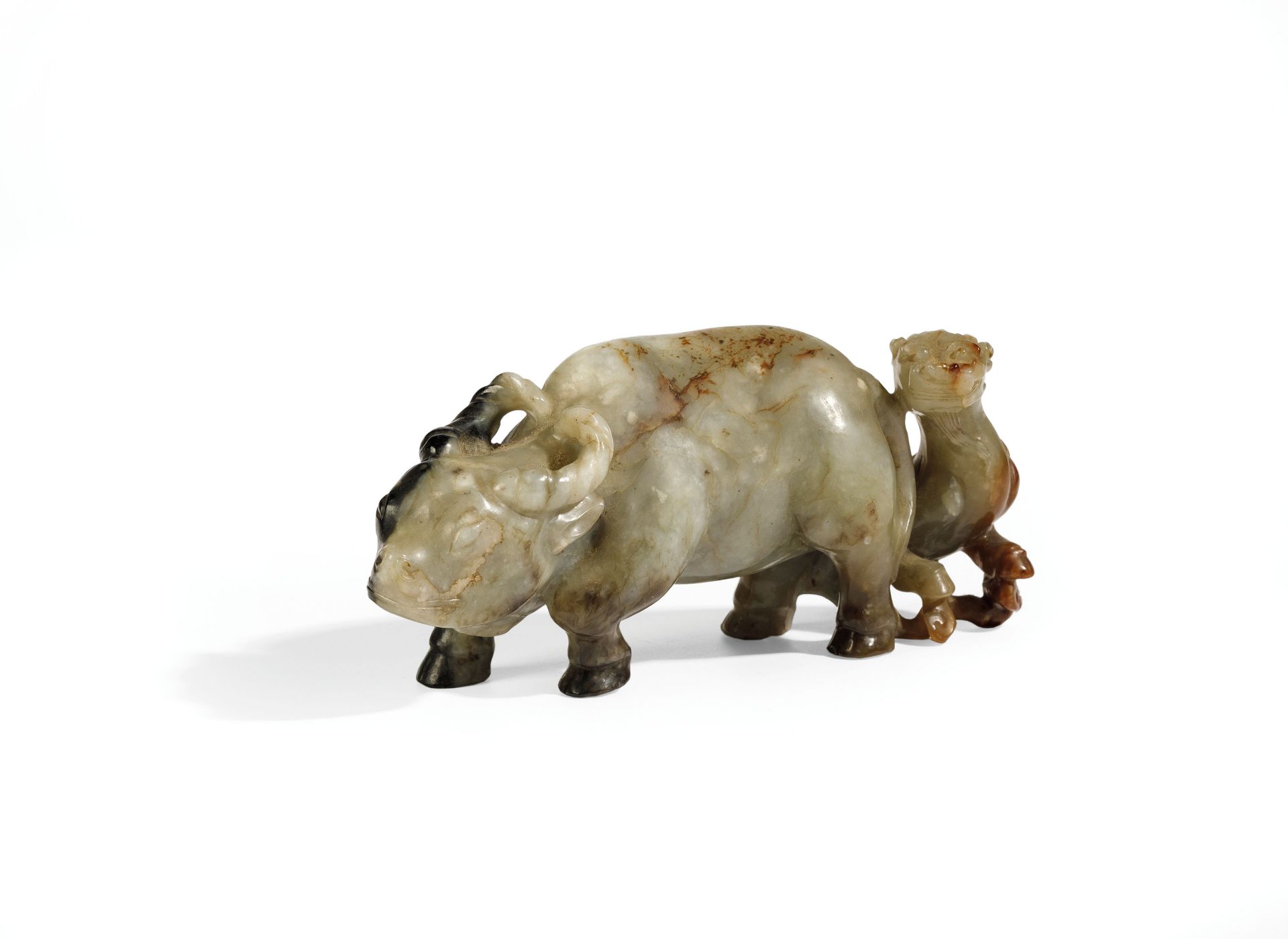 A RARE GROUP OF THREE COLOUR JADE ANIMALS, CHINA, QING DYNASTY, 18TH-19TH CENTURY