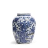 A LARGE BLUE AND WHITE PORCELAIN JAR, CHINA, 17TH-18TH CENTURY