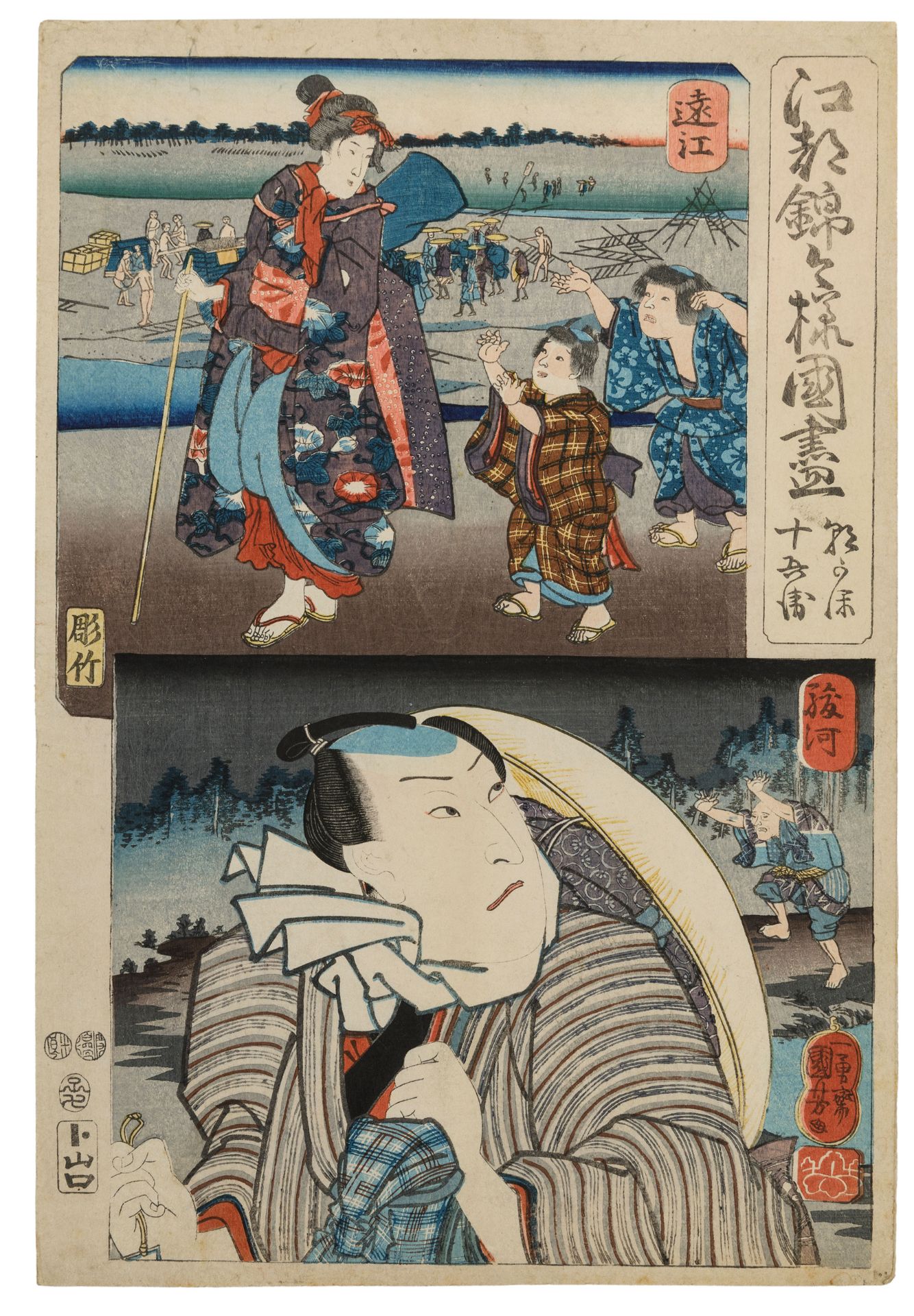 FIVE WOODBLOCK PRINTS SIGNED KUNIYOSHI (1798-1861), JAPAN, 19TH CENTURY (5)