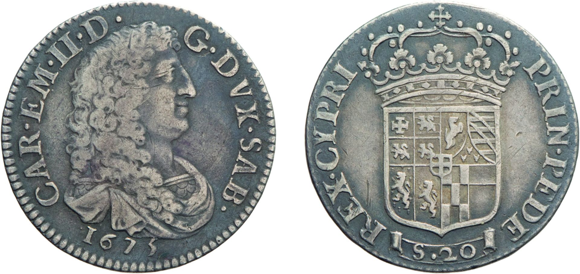 SAVOIA. CARLO EMANUELE II (1648-1675). LIRA NUOVA 1675