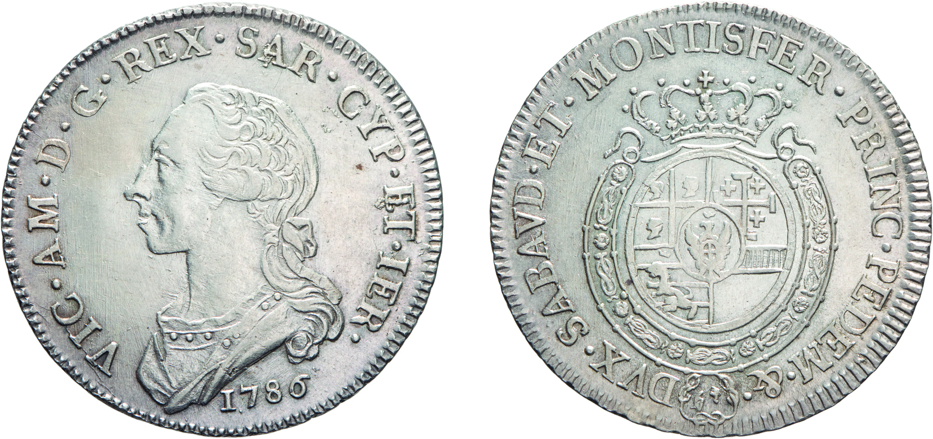 SAVOIA. VITTORIO AMEDEO III (1773-1796). MEZZO SCUDO 1786