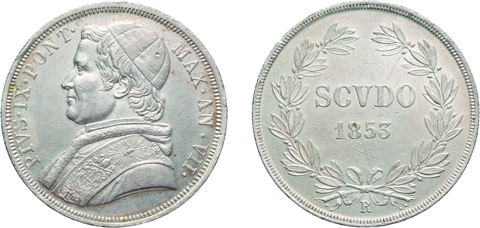 MONETE PAPALI. PIO IX (1846-1878). SCUDO 1853 A. VII