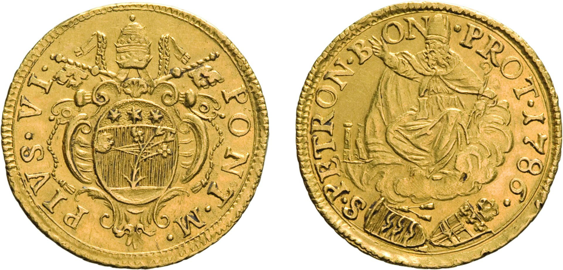 MONETE PAPALI. PIO VI (1775-1799). 2 ZECCHINI 1786