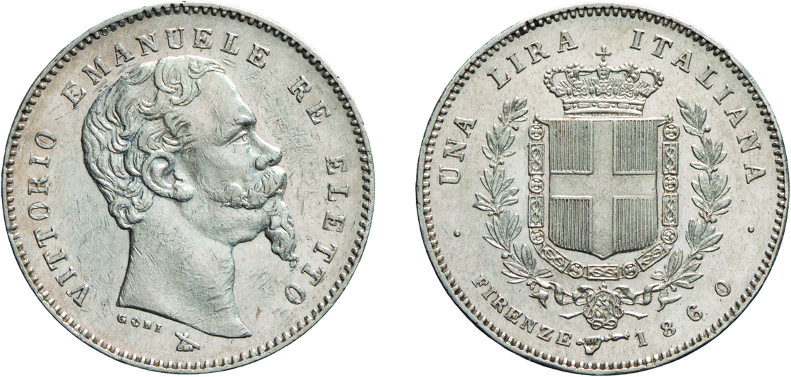 SAVOIA. VITTORIO EMANUELE II RE ELETTO (1859-1861) LIRA 1860