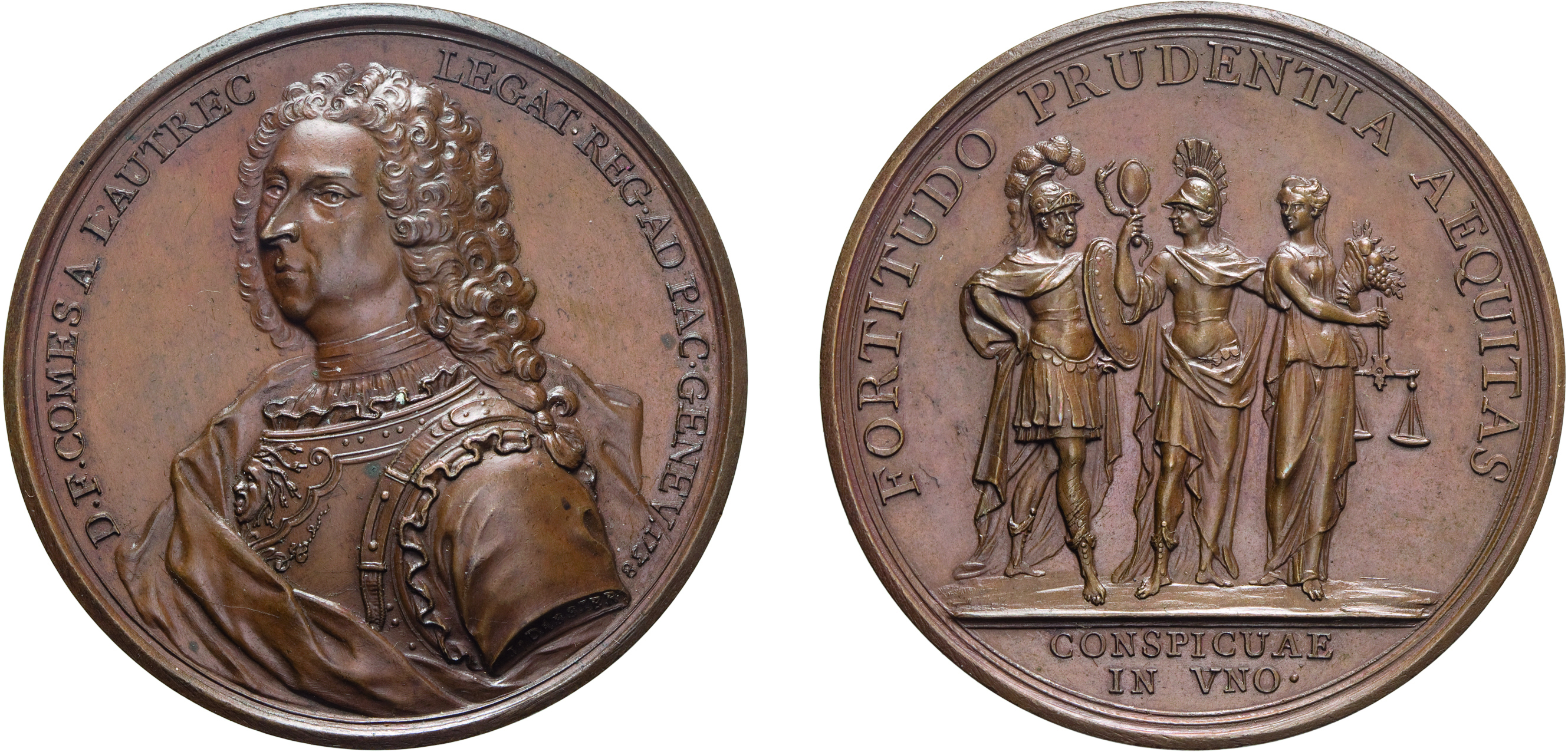 MEDAGLIE ESTERE. SVIZZERA. MEDAGLIA 1738 raffigurante Daniel-François, Compte de Lautrec