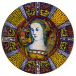 PIATTO DA PARATA IN MAIOLICA POLICROMA, FORNACE DI GUALDO TADINO, XX SECOLO