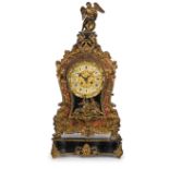 OROLOGIO D'APPOGGIO IN LEGNO EBANIZZATO E METALLO DORATO, FINE DEL XIX SECOLO