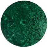 PIANO DI TAVOLO IMPIALLACCIATO IN MALACHITE, XX SECOLO