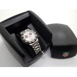Tag Heuer formula 1 chronograph gents wristwatch with white face black bezel and stainless steel