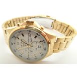 Seiko gents gold plated chronograph watch with white dial brand new in box unwanted Christmas