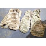 Two military type camouflage body jackets