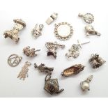 Collection of mixed silver charms some unmarked 47g