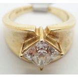 Vintage gold plated solitaire ring size O 6.