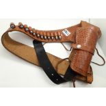 Tan leather reenactment holster and belt