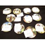 II Danbury mint jockey horse racing cabinet plates with certificates