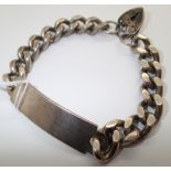 Hallmarked silver gents curb chain bracelet uninscribed 50g