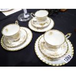 Three Royal Albert trios in the Antoinette pattern