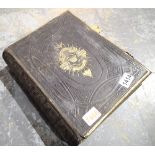 Leather and brass bound copy of Browns self interpreting family Bible