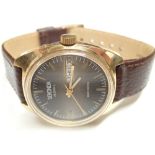 Vintage Sekonda 26 jewel day date gents wristwatch made in USSR with new leather strap fitted