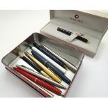 Collection of pens and pencils including Parker Conway Stewart and Sheaffer examples