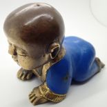 Crawling brass Buddha figurine H: 11 cm