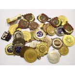 Collection of Warrington and district cycling badges/medals from the 1950s - 1960s in silver enamel