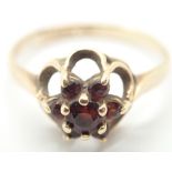 9ct gold ring set with rubies size K 1.