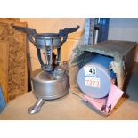 Vintage Veritas chieftan butane gas stove with a folding primus stove